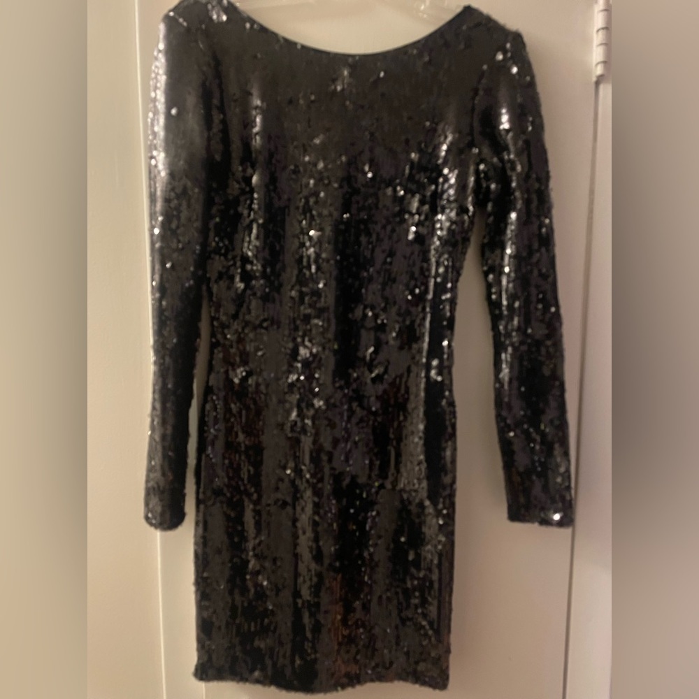 Dress the Population Black Sequin Mini Dress